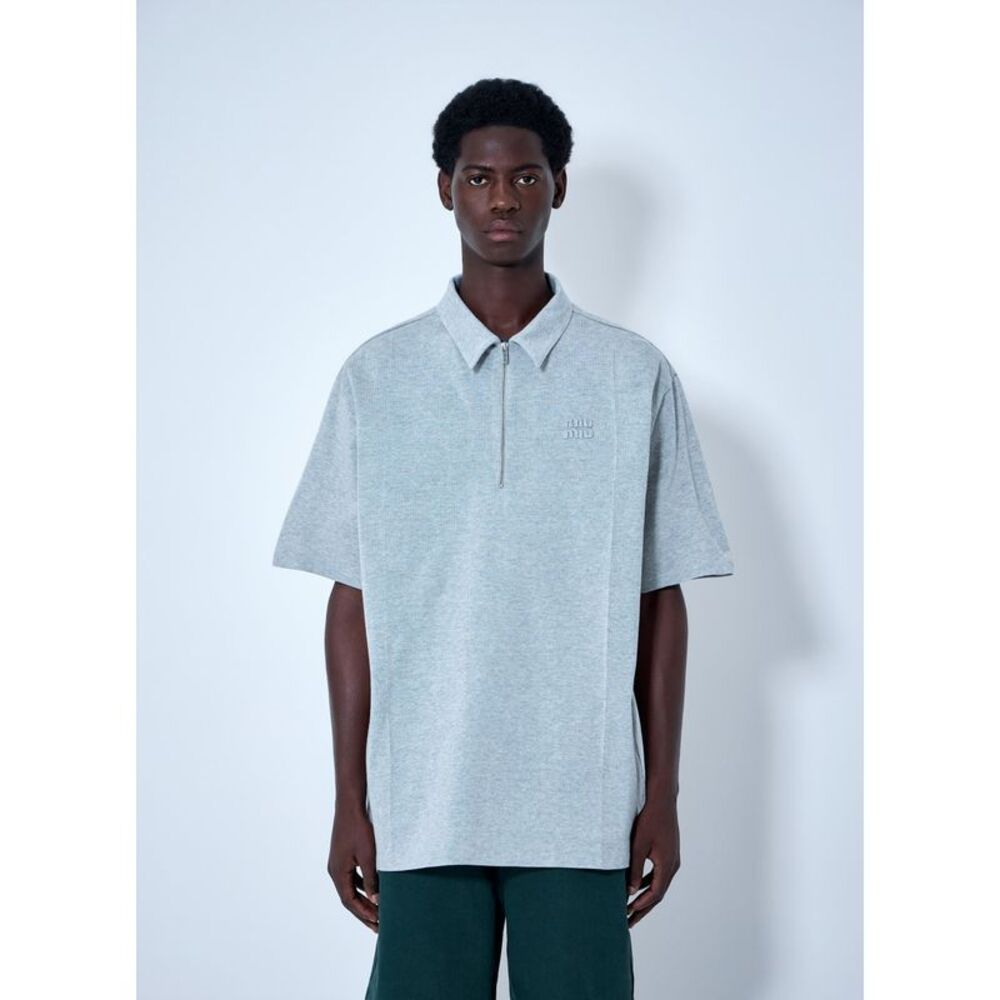 Miu Miu Men Half-Zip Polo Shirt